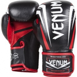 VENUM "SHARP" BOXING GLOVES - NAPPA LEATHER BLACK/ICE/RED 